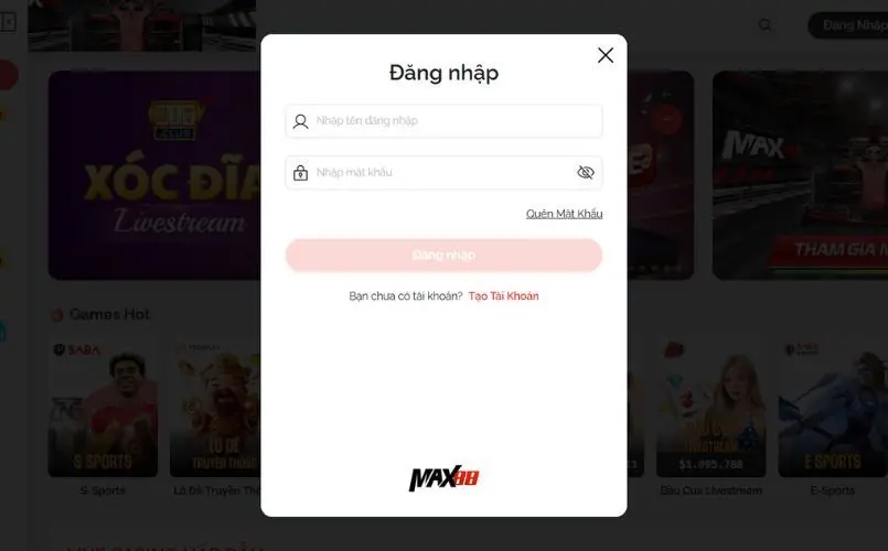 Các bước đăng nhập Max88 đơn giản và nhanh chóng